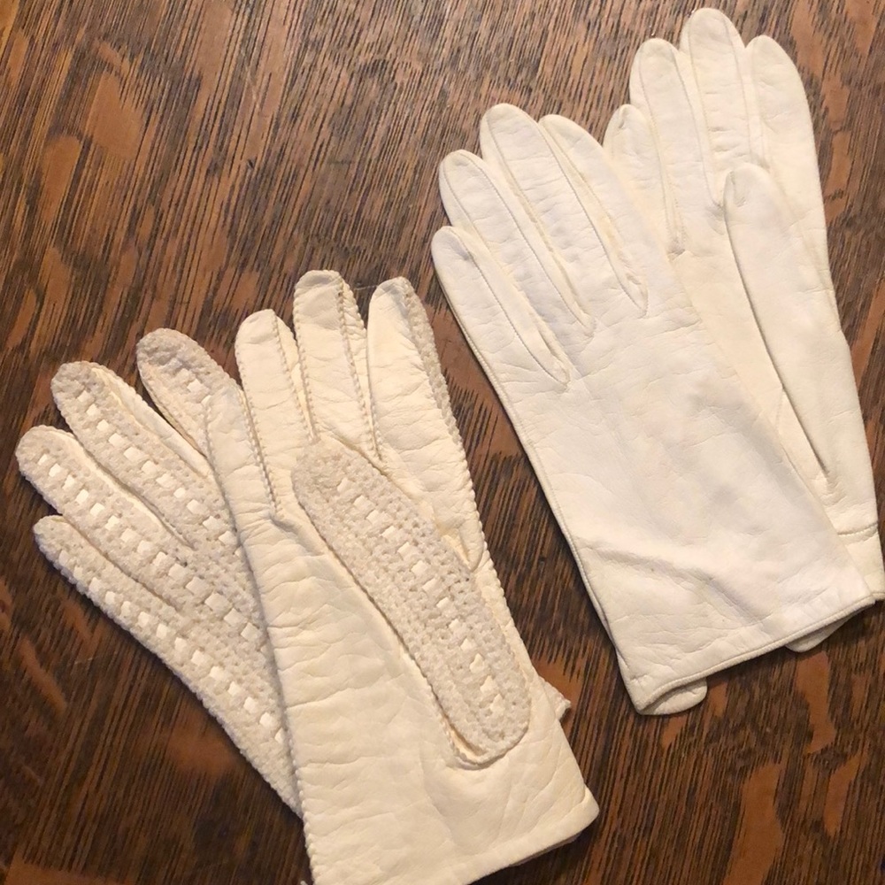 2 pair Vintage Roger Fare kid gloves cream NIP 6